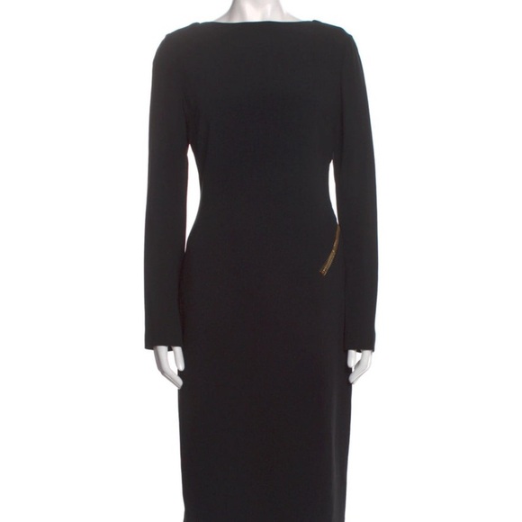TOM FORD Famous Zipper Open Back Dress BLACK with GOLD Zipper ICONIC VINTAGE 44 - Picture 4 of 15